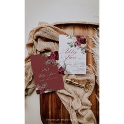 Burgundy Wedding Invitation Templates