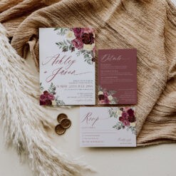 Burgundy Wedding Invitation Templates