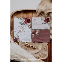 Burgundy Wedding Invitation Templates