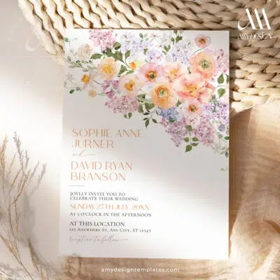 Floral Wedding Invitation Template
