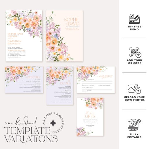 Floral Wedding Invitation Template