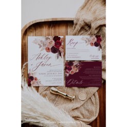 Burgundy Wedding Invitations Template