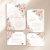 Floral Wedding Invitation Template, Wedding Invitation Pink