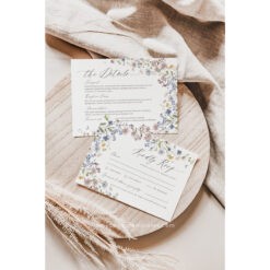 Botanical Wedding invitations, Wildflower Wedding Invitation Suite Template