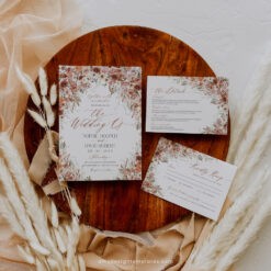 Terracotta Wedding Invitations, Boho Wedding Invitation Suite Templates