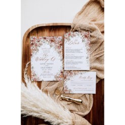 Terracotta Wedding Invitations, Boho Wedding Invitation Suite Templates