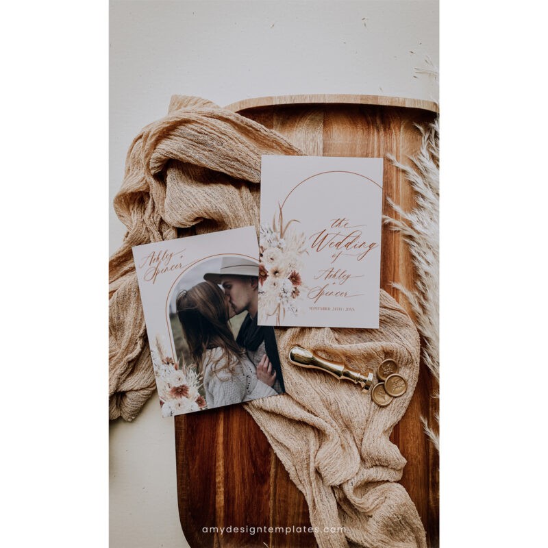 Rustic Wedding Invitation Templates, Boho Terracotta Wedding Invitations Set Rustic Wedding Invitation Templates, Boho Terracotta Wedding Invitations Set Templates