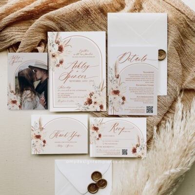 Rustic Wedding Invitation Templates, Boho Terracotta Wedding Invitations Set Rustic Wedding Invitation Templates, Boho Terracotta Wedding Invitations Set Templates