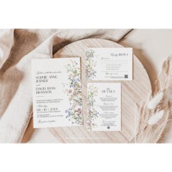 Wildflower Wedding Invitation Suite Template, Botanical Wedding Invite Template Download