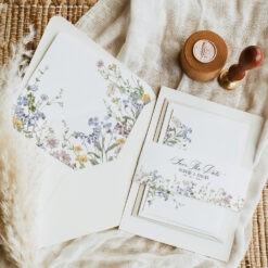 Wildflower Wedding Invitation Suite Template, Botanical Wedding Invite Template Download