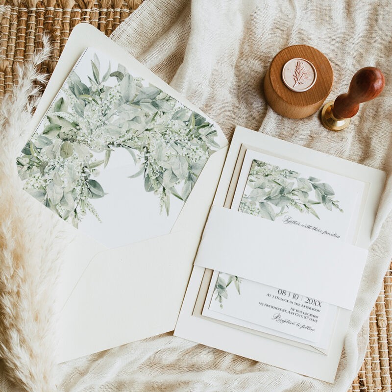 Sage Green Wedding Invitation Template - Greenery Save The Date Cards Sage Green Wedding Invitation Suite Template, Greenery Wedding Invite Template Editable