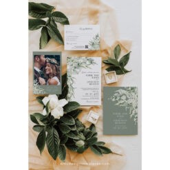 Sage Green Wedding Invitation Suite Template, Greenery Wedding Invite Template Editable