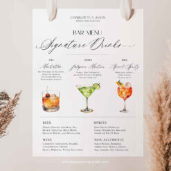 Signature Drinks Sign Amy Design Templates