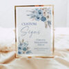 Boho Blue Wedding Signage Templates Bundle | Blue Wedding Reception Signs Printable Blue Floral Printable Custom Table Signs | Editable Sign Templates