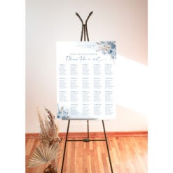 Boho Blue Seating Chart, Find Your Seat Sign Template, Blue Wedding Seating Chart Template, Seating Chart Poster Printable D018