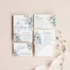 Blue Wedding Invitation Suite Template, Dusty Blue Floral Wedding Invite Set Template, Botanical Wedding Invites Editable Download D018 Amy Design Templates