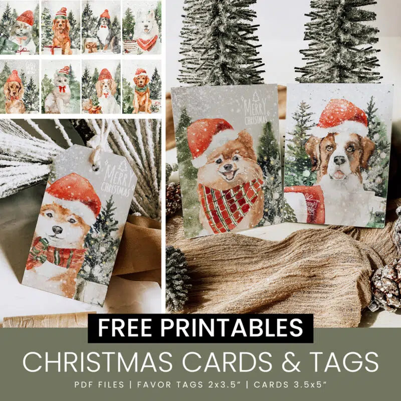 Free Printables Christmas Cards & Tags, All Animal Christmas Printables Template Download AMY DIY CRAFT Amy Design Templates