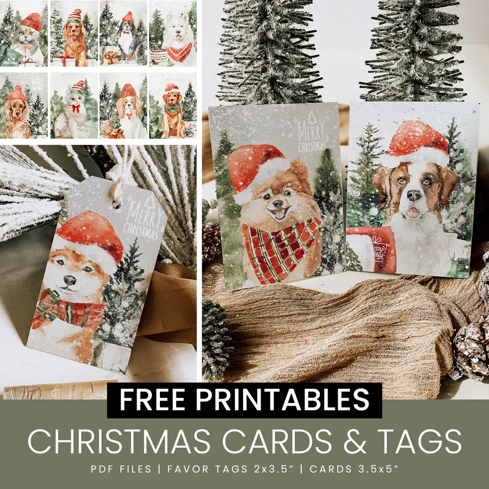 Free Printables Christmas Cards & Tags, All Animal Christmas Printables Template Download AMY DIY CRAFT Amy Design Templates