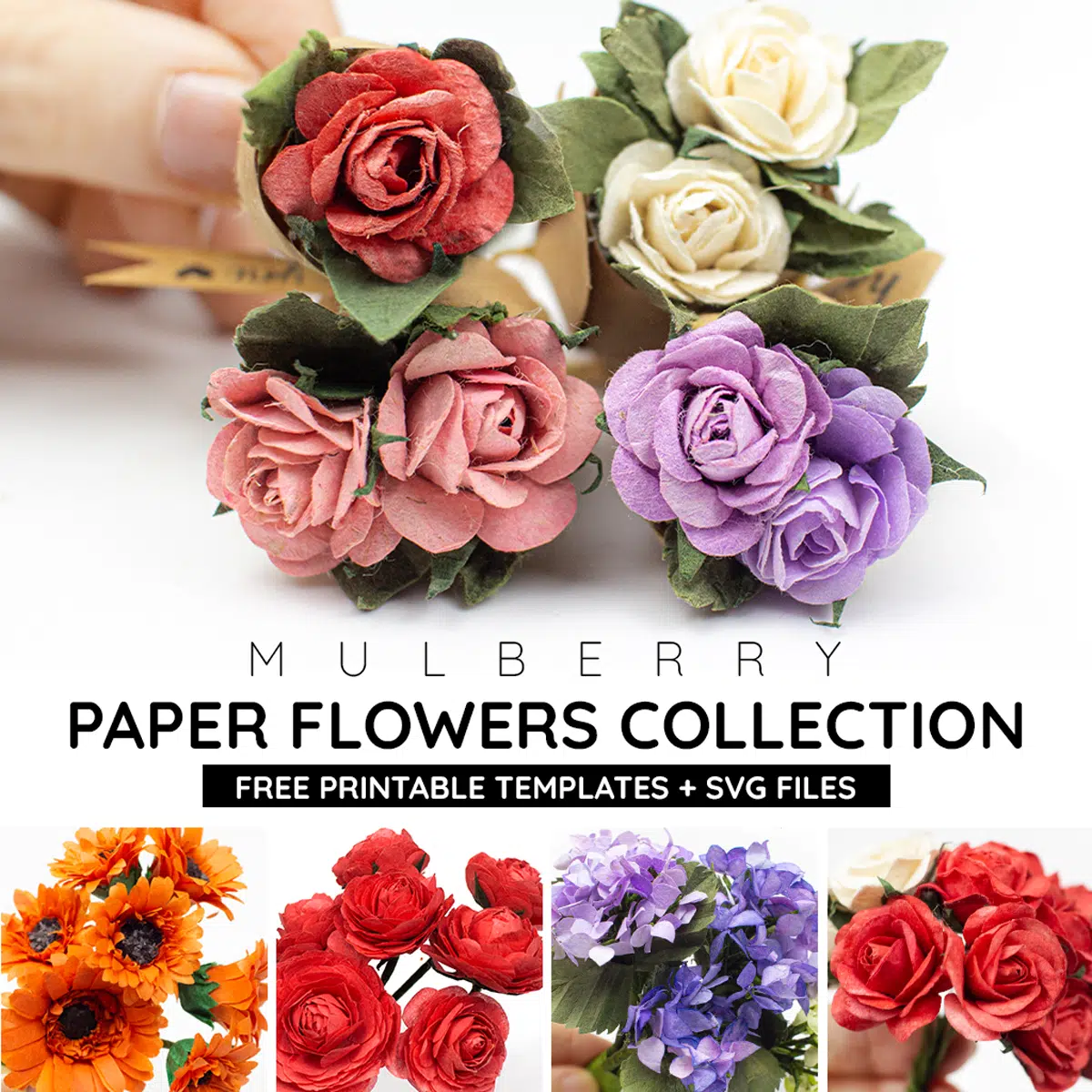 Paper Flowers Template Printables Free Download SVG Files