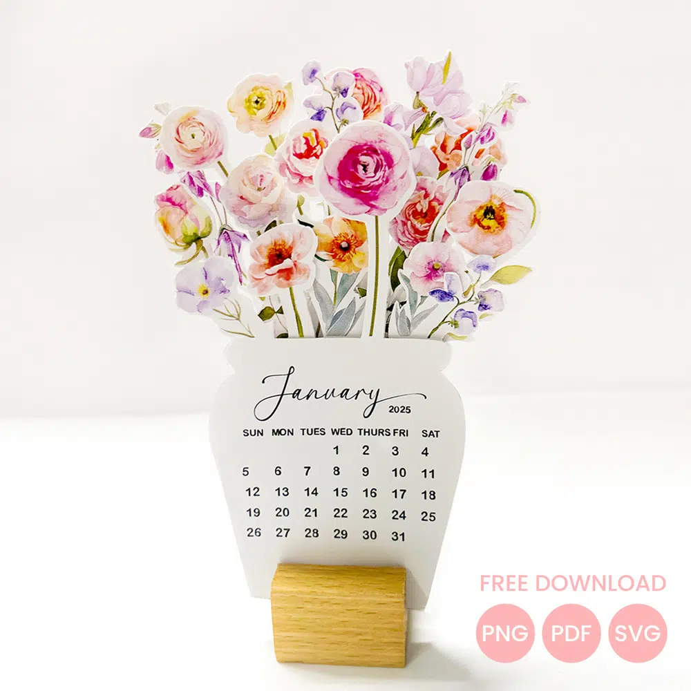 Free Printable Floral Desk Calendar AMY DIY CRAFT