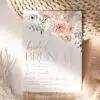 Dusty Rose Bridal Brunch Invitation, Elegant Boho Pink Bridal Shower Editable Template