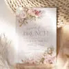 Pink Boho Bridal Brunch Invitation, Floral Bridal Shower Brunch Editable Template