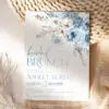 Dusty Blue Bridal Brunch Invitation, Boho Blue Floral Bridal Shower Editable Template