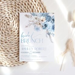 Dusty Blue Bridal Brunch Invitation Template