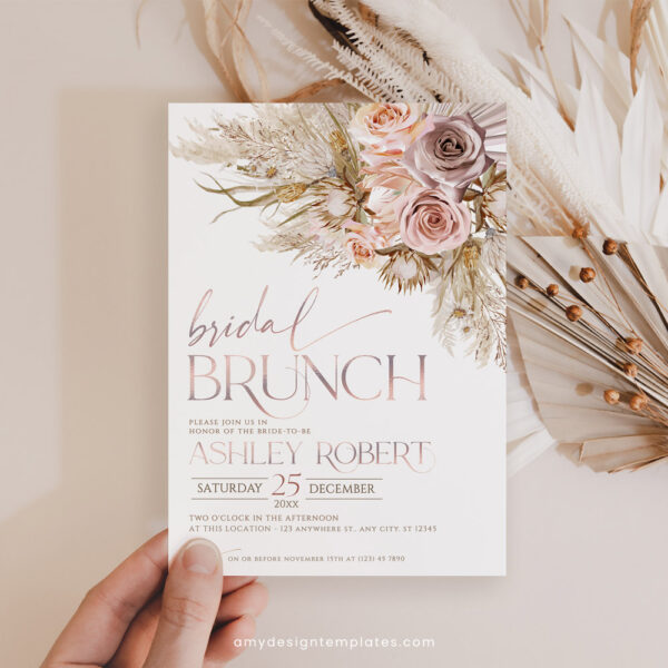 Boho Bridal Brunch Invitation Template