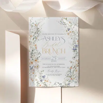 Wildflower Bridal Brunch Invitation, Editable Floral Bridal Shower Brunch Template