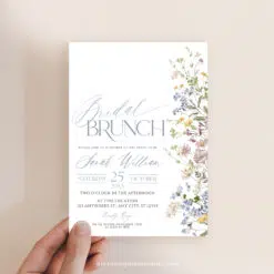 Boho Wildflower Bridal Brunch Invitation, Editable Floral Bridal Shower Template