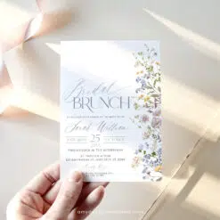 Boho Wildflower Bridal Brunch Invitation, Editable Floral Bridal Shower Template
