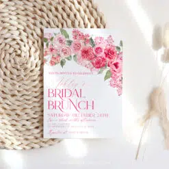Hot Pink Bridal Brunch Invitation, Floral Bridal Shower Editable Template