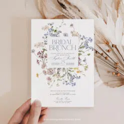 Wildflower Bridal Brunch Invitation, Editable Floral Meadow Brunch Template