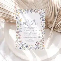 Wildflower Bridal Brunch Invitation, Editable Botanical Garden Brunch Template