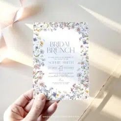 Wildflower Bridal Brunch Invitation, Editable Botanical Garden Brunch Template