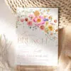 Floral Garden Bridal Brunch Invitation, Bright Wildflower Bridal Shower Brunch Editable Template