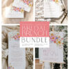 Bright Colorful Bridal Brunch Bundle Editable | Vivid Floral Garden Bridal Shower Brunch Invitation Template Bundle