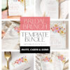 Bright Colorful Bridal Brunch Bundle Editable | Vivid Floral Garden Bridal Shower Brunch Invitation Template Bundle