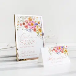Floral Garden Custom Sign Template, Editable Bright Colorful personalized Sign, Bridal Shower Brunch Sign Printable Download A034