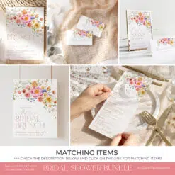 Bright Colorful Bridal Brunch Invitation Template Bundle A034