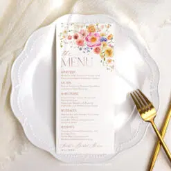 Bright Colorful Bridal Shower Brunch Menu Template A034
