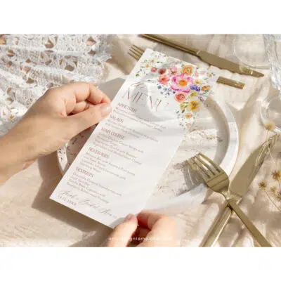 Bright Colorful Bridal Shower Brunch Menu Template A034