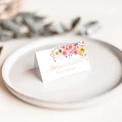 Bright Colorful Place Card Template A034