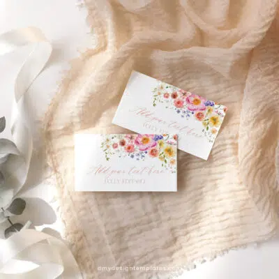 Bright Colorful Place Card Template A034