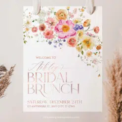 Bright Colorful Bridal Shower Brunch Welcome Sign Template A034