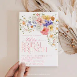 Bright & Colorful Bridal Brunch Invitation, Editable Wildflower Bridal Shower Brunch Template