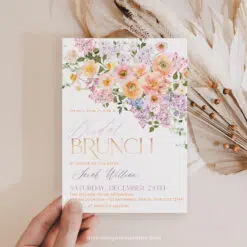 Spring Floral Bridal Brunch Invitation, Colorful Floral Garden Bridal Shower Editable Template
