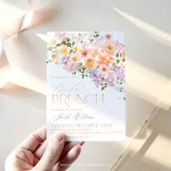 Spring Floral Bridal Brunch Invitation, Colorful Floral Garden Bridal Shower Editable Template
