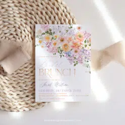 Spring Floral Bridal Brunch Invitation, Colorful Floral Garden Bridal Shower Editable Template